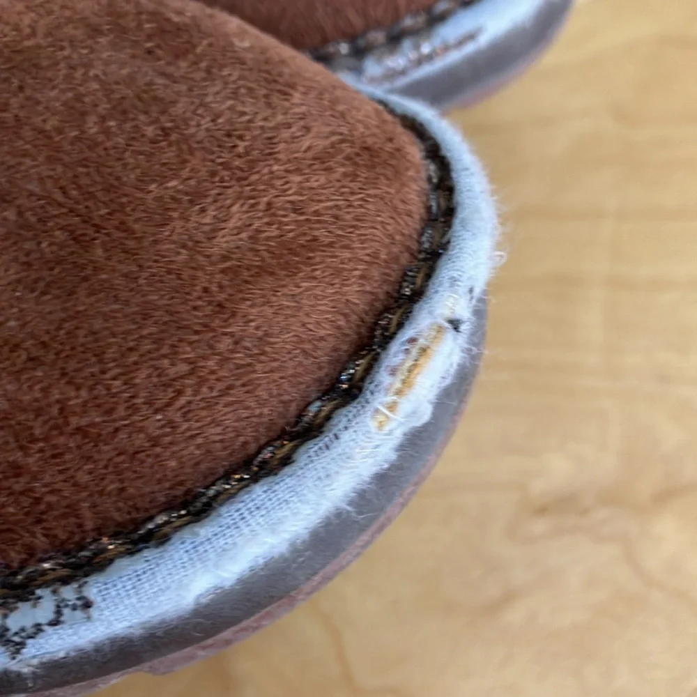 Little girl winter boots used tan with furry lining‎ size 10